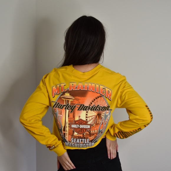 Harley-Davidson Long Sleeve Seattle Crop Top Tee - Picture 5 of 5